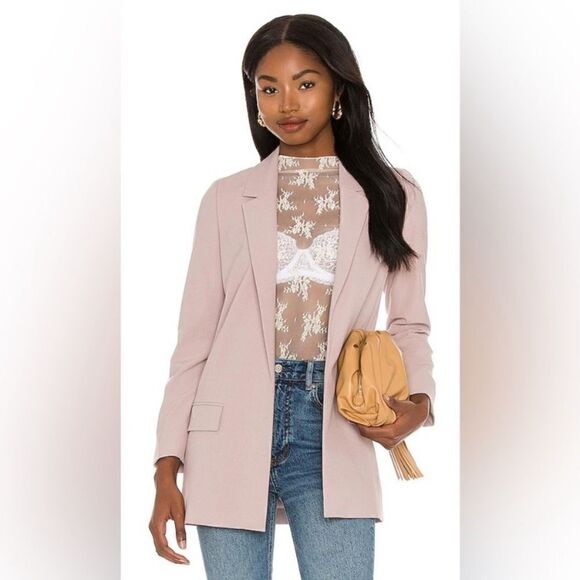 All Saints Aleida Rose Cream Tan Blazer Jacket Nude Oversized Size 2 - Picture 5 of 11